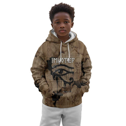 Imhotep Eye of Horus Kid Hoodie Papyrus Scrolls Ancient Egyptian Medicine