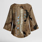Imhotep Eye of Horus Kimono Sleeve Blouse Papyrus Scrolls Ancient Egyptian Medicine