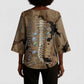 Imhotep Eye of Horus Kimono Sleeve Blouse Papyrus Scrolls Ancient Egyptian Medicine
