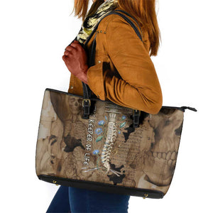 Imhotep Eye of Horus Leather Tote Bag Papyrus Scrolls Ancient Egyptian Medicine