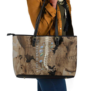 Imhotep Eye of Horus Leather Tote Bag Papyrus Scrolls Ancient Egyptian Medicine