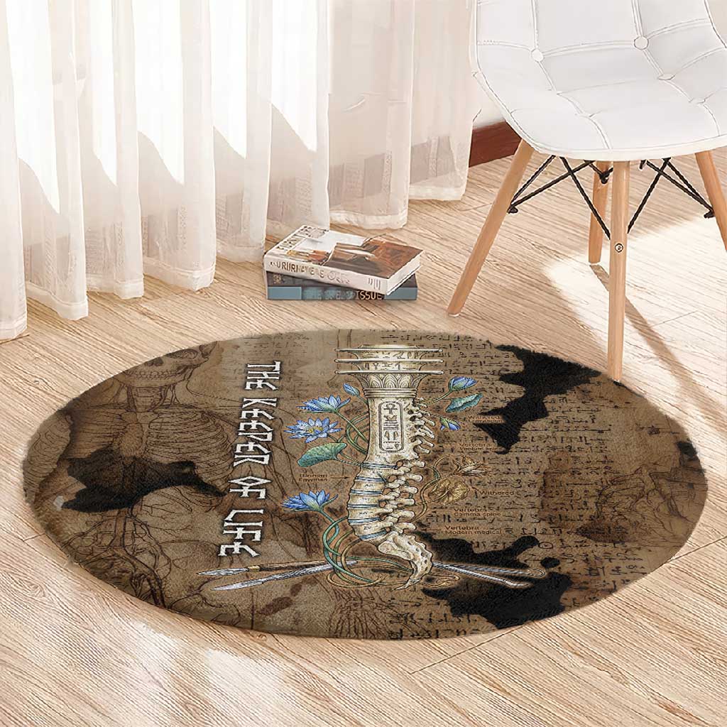 Imhotep Eye of Horus Round Carpet Papyrus Scrolls Ancient Egyptian Medicine