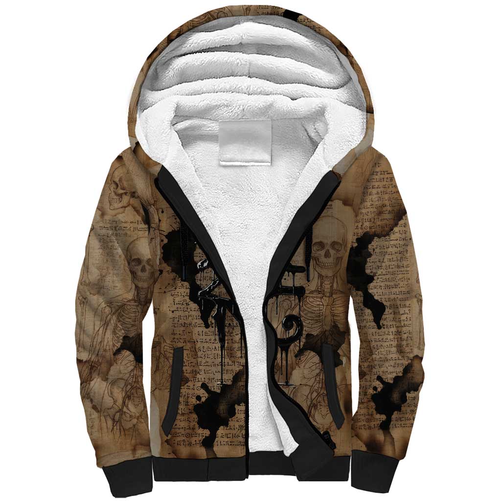 Imhotep Eye of Horus Sherpa Hoodie Papyrus Scrolls Ancient Egyptian Medicine