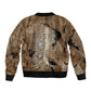 Imhotep Eye of Horus Sleeve Zip Bomber Jacket Papyrus Scrolls Ancient Egyptian Medicine
