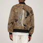 Imhotep Eye of Horus Sleeve Zip Bomber Jacket Papyrus Scrolls Ancient Egyptian Medicine