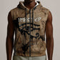Imhotep Eye of Horus Sleeveless Zip Hoodie Papyrus Scrolls Ancient Egyptian Medicine