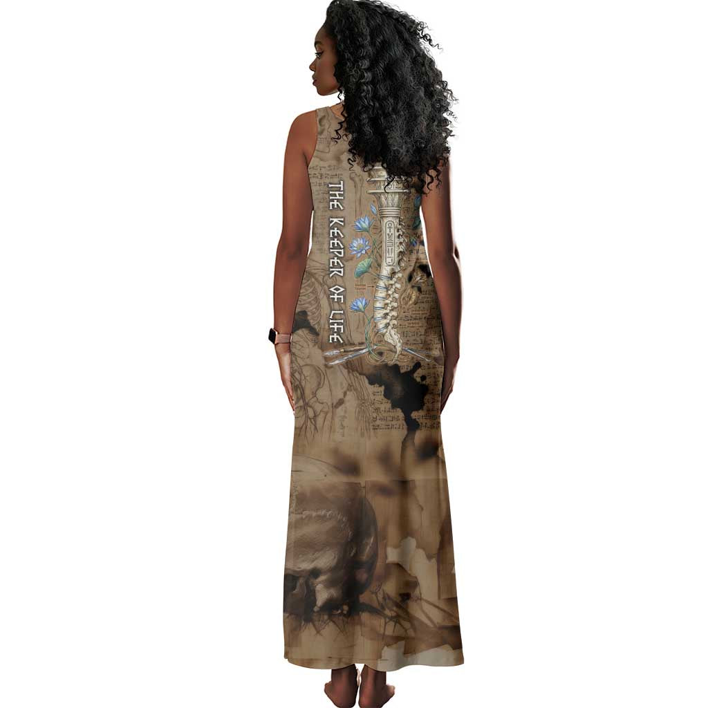 Imhotep Eye of Horus Tank Maxi Dress Papyrus Scrolls Ancient Egyptian Medicine