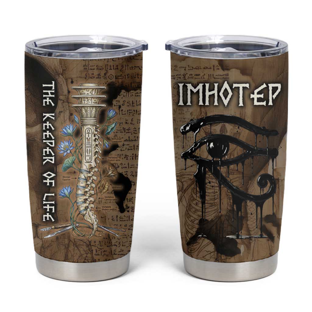 Imhotep Eye of Horus Tumbler Cup Papyrus Scrolls Ancient Egyptian Medicine