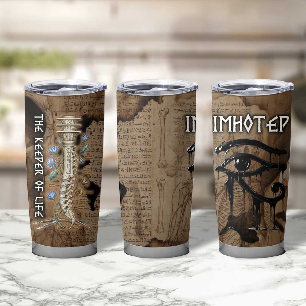 Imhotep Eye of Horus Tumbler Cup Papyrus Scrolls Ancient Egyptian Medicine