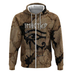 Imhotep Eye of Horus Zip Hoodie Papyrus Scrolls Ancient Egyptian Medicine