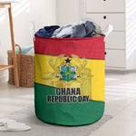 Ghana Republic Day Laundry Basket Ghanaian Pride Flag Colors With Coat Of Arms And Black Star
