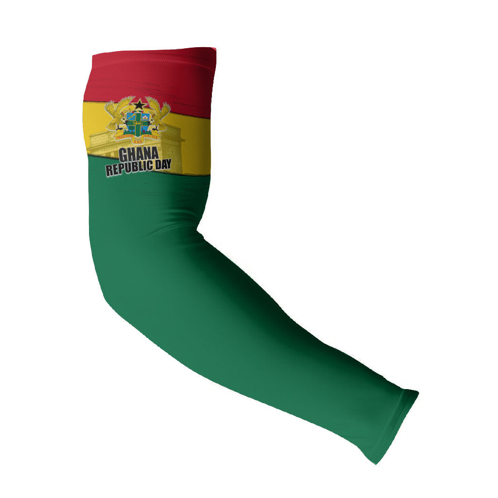 Ghana Republic Day Arm Sleeves Ghanaian Pride Flag Colors With Coat Of Arms And Black Star