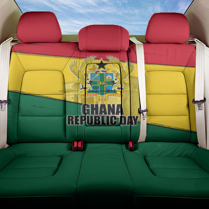 Ghana Republic Day Back Car Seat Cover Ghanaian Pride Flag Colors With Coat Of Arms And Black Star