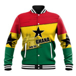 Ghana Republic Day Baseball Jacket Ghanaian Pride Flag Colors With Coat Of Arms And Black Star