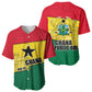 Ghana Republic Day Baseball Jersey Ghanaian Pride Flag Colors With Coat Of Arms And Black Star