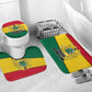 Ghana Republic Day Bathroom Set Ghanaian Pride Flag Colors With Coat Of Arms And Black Star