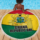 Ghana Republic Day Beach Blanket Ghanaian Pride Flag Colors With Coat Of Arms And Black Star