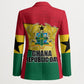 Ghana Republic Day Blazer Ghanaian Pride Flag Colors With Coat Of Arms And Black Star