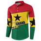 Ghana Republic Day Button Sweatshirt Ghanaian Pride Flag Colors With Coat Of Arms And Black Star