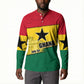 Ghana Republic Day Button Sweatshirt Ghanaian Pride Flag Colors With Coat Of Arms And Black Star