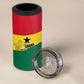 Ghana Republic Day 4 in 1 Can Cooler Tumbler Ghanaian Pride Flag Colors With Coat Of Arms And Black Star