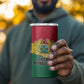 Ghana Republic Day 4 in 1 Can Cooler Tumbler Ghanaian Pride Flag Colors With Coat Of Arms And Black Star
