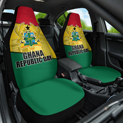 Ghana Republic Day Car Seat Cover Ghanaian Pride Flag Colors With Coat Of Arms And Black Star