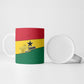 Ghana Republic Day Ceramic Mug Ghanaian Pride Flag Colors With Coat Of Arms And Black Star