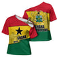 Ghana Republic Day Cross Shoulder Shirt Ghanaian Pride Flag Colors With Coat Of Arms And Black Star