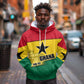 Ghana Republic Day Hoodie Ghanaian Pride Flag Colors With Coat Of Arms And Black Star