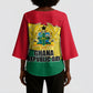 Ghana Republic Day Kimono Sleeve Blouse Ghanaian Pride Flag Colors With Coat Of Arms And Black Star