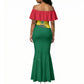 Ghana Republic Day Mermaid Dress Ghanaian Pride Flag Colors With Coat Of Arms And Black Star