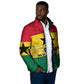 Ghana Republic Day Padded Jacket Ghanaian Pride Flag Colors With Coat Of Arms And Black Star