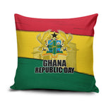 Ghana Republic Day Pillow Cover Ghanaian Pride Flag Colors With Coat Of Arms And Black Star