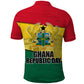 Ghana Republic Day Polo Shirt Ghanaian Pride Flag Colors With Coat Of Arms And Black Star