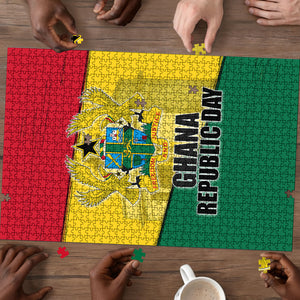 Ghana Republic Day Puzzle Ghanaian Pride Flag Colors With Coat Of Arms And Black Star