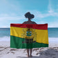 Ghana Republic Day Sarong Ghanaian Pride Flag Colors With Coat Of Arms And Black Star