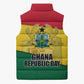 Ghana Republic Day Sleeveless Puffer Jacket Ghanaian Pride Flag Colors With Coat Of Arms And Black Star