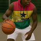 Ghana Republic Day Sleeveless Zip Hoodie Ghanaian Pride Flag Colors With Coat Of Arms And Black Star