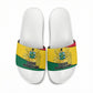 Ghana Republic Day Slide Sandals Ghanaian Pride Flag Colors With Coat Of Arms And Black Star