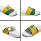 Ghana Republic Day Slide Sandals Ghanaian Pride Flag Colors With Coat Of Arms And Black Star