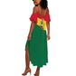 Ghana Republic Day Summer Maxi Dress Ghanaian Pride Flag Colors With Coat Of Arms And Black Star
