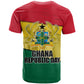 Ghana Republic Day T shirt Ghanaian Pride Flag Colors With Coat Of Arms And Black Star