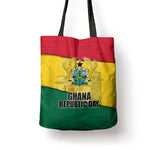 Ghana Republic Day Tote Bag Ghanaian Pride Flag Colors With Coat Of Arms And Black Star