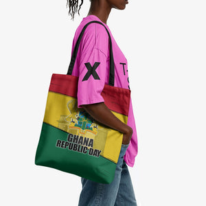 Ghana Republic Day Tote Bag Ghanaian Pride Flag Colors With Coat Of Arms And Black Star