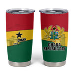 Ghana Republic Day Tumbler Cup Ghanaian Pride Flag Colors With Coat Of Arms And Black Star