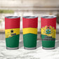 Ghana Republic Day Tumbler Cup Ghanaian Pride Flag Colors With Coat Of Arms And Black Star