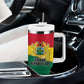 Ghana Republic Day Tumbler With Handle Ghanaian Pride Flag Colors With Coat Of Arms And Black Star