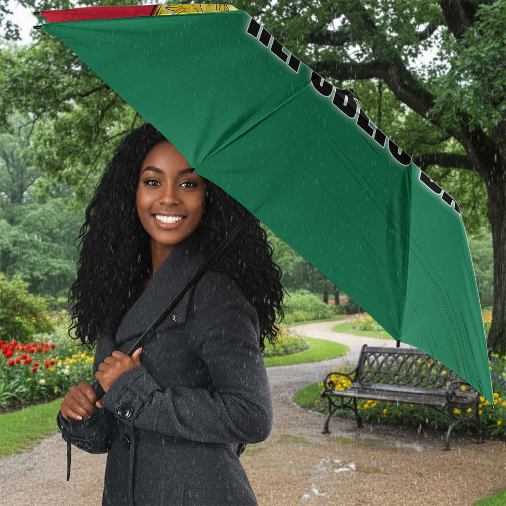 Ghana Republic Day Umbrella Ghanaian Pride Flag Colors With Coat Of Arms And Black Star