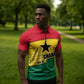 Ghana Republic Day Zipper Polo Shirt Ghanaian Pride Flag Colors With Coat Of Arms And Black Star